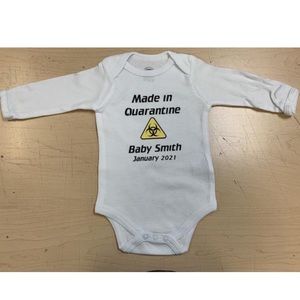 Quarantine pregnancy announcement onesies